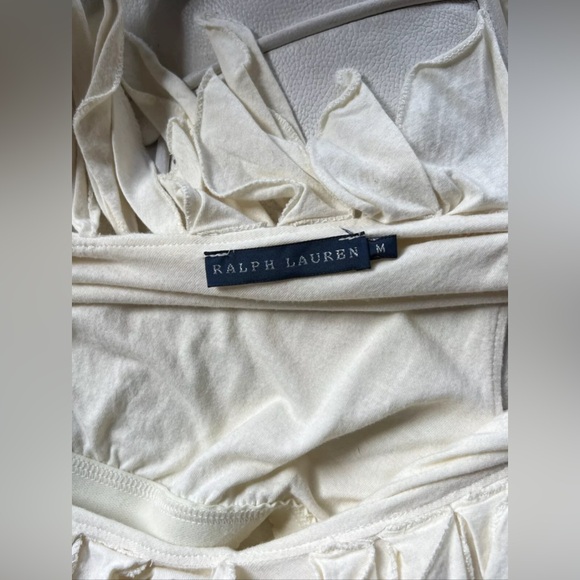 VINTAGE RALPH LAUREN cream/white off shoulder fringe top - Picture 7 of 7